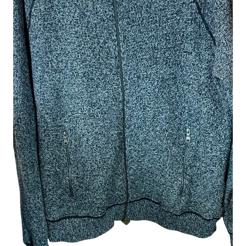 Banana Republic Mens Full Zip Cardigan Jacket XL Heather Black Academia Preppy